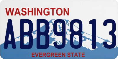 WA license plate ABB9813