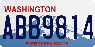 WA license plate ABB9814