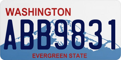 WA license plate ABB9831