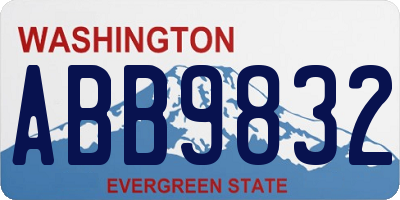 WA license plate ABB9832