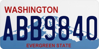 WA license plate ABB9840
