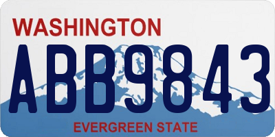 WA license plate ABB9843