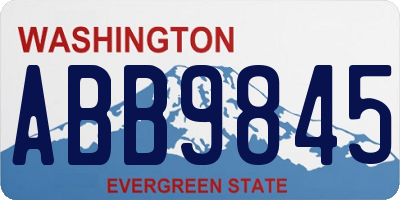 WA license plate ABB9845