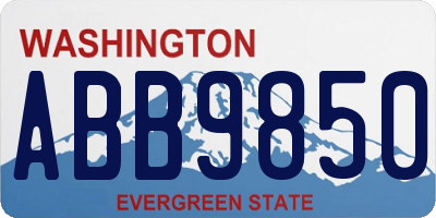 WA license plate ABB9850