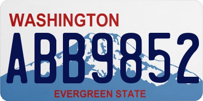 WA license plate ABB9852