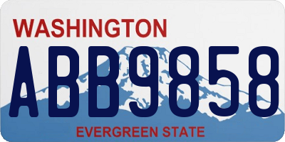 WA license plate ABB9858