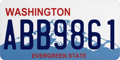 WA license plate ABB9861