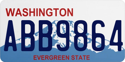 WA license plate ABB9864