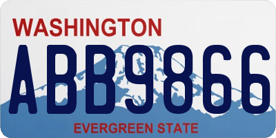 WA license plate ABB9866