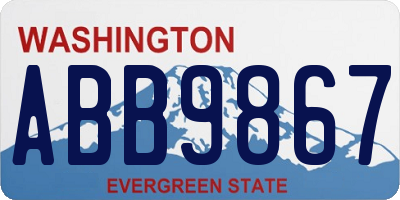WA license plate ABB9867