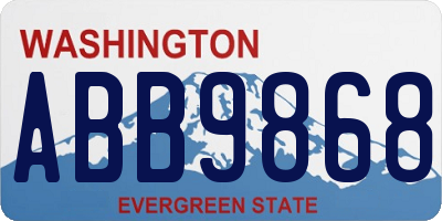WA license plate ABB9868