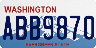 WA license plate ABB9870