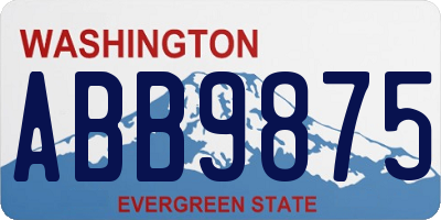 WA license plate ABB9875