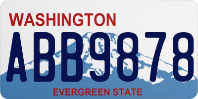 WA license plate ABB9878