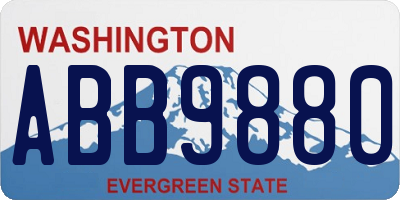 WA license plate ABB9880
