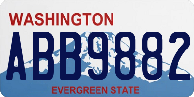 WA license plate ABB9882