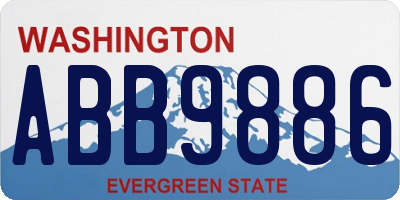 WA license plate ABB9886