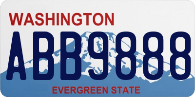 WA license plate ABB9888