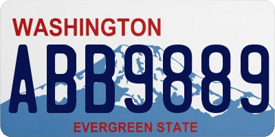 WA license plate ABB9889