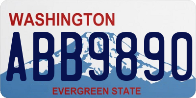 WA license plate ABB9890