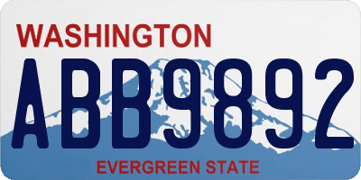 WA license plate ABB9892
