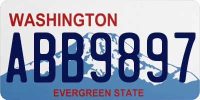 WA license plate ABB9897