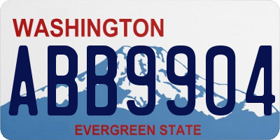 WA license plate ABB9904