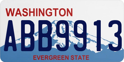 WA license plate ABB9913