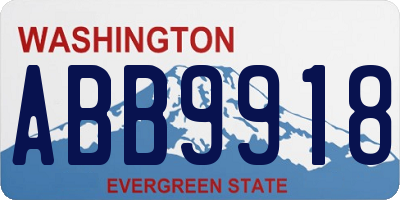 WA license plate ABB9918