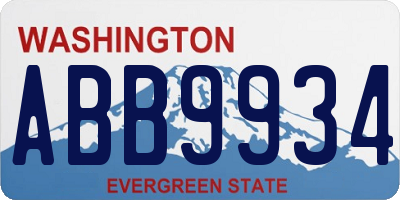 WA license plate ABB9934