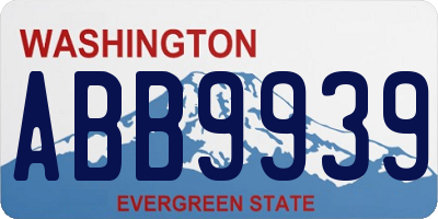 WA license plate ABB9939