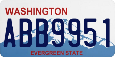 WA license plate ABB9951