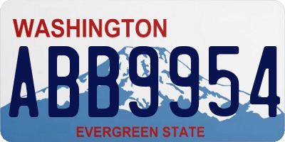 WA license plate ABB9954