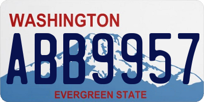 WA license plate ABB9957