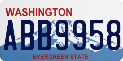 WA license plate ABB9958