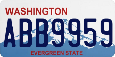 WA license plate ABB9959