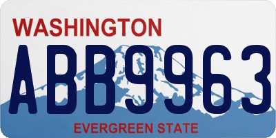 WA license plate ABB9963
