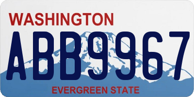 WA license plate ABB9967