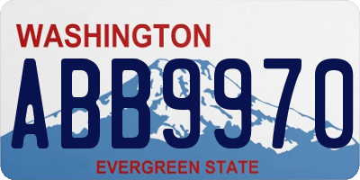 WA license plate ABB9970