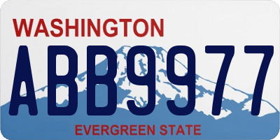 WA license plate ABB9977