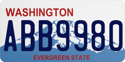 WA license plate ABB9980