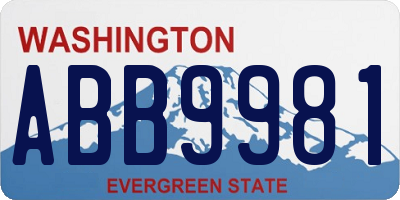 WA license plate ABB9981