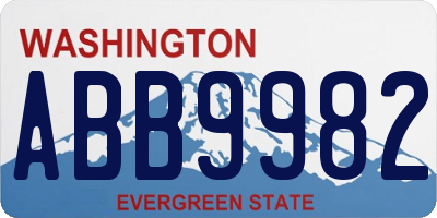 WA license plate ABB9982