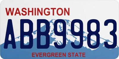 WA license plate ABB9983
