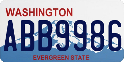 WA license plate ABB9986