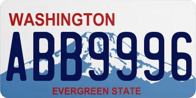 WA license plate ABB9996