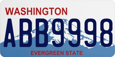 WA license plate ABB9998