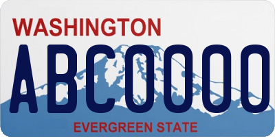 WA license plate ABC0000