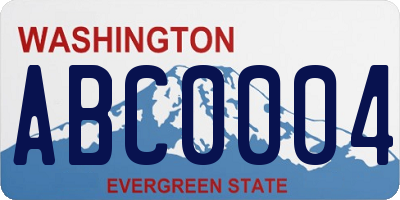 WA license plate ABC0004