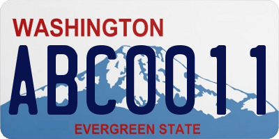 WA license plate ABC0011